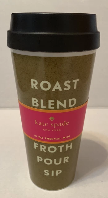 Kate Spade Thermal Travel Mug 16oz Hot Cold Cup Coffee Tea Tumbler Insulated NWT