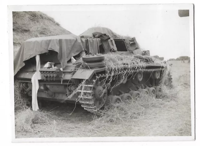 2 x Org. Foto Panzer III Balkenkreuz Turmnummer Camo Langrohr Tarnung