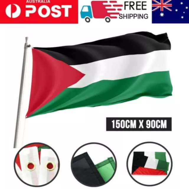Large Palestine Flag Polyester 150 X 90 cm Gaza Palestinian (90