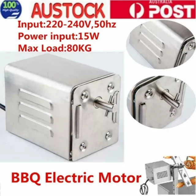 Electric Motor Stainless Steel BBQ Spit Rotisserie Goat Pig Chicken 80KG 240V