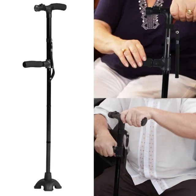 Walking Stick Cane Folding With Light LED Strap Pole Adjustable Handle Arthritis