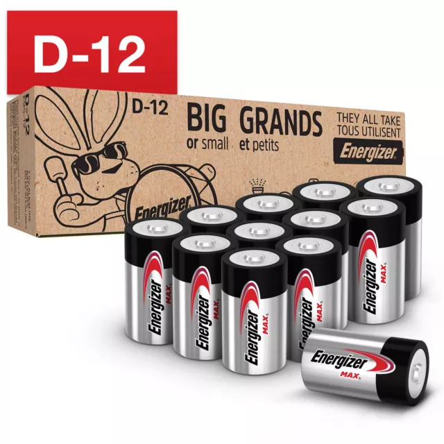Batteries (12 Pack), D Cell Alkaline Batteries