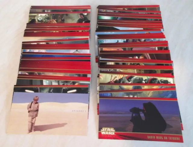 STAR WARS EPISODE 1 - Full and Complete 80 Widevision Trading Cards Set by Topps