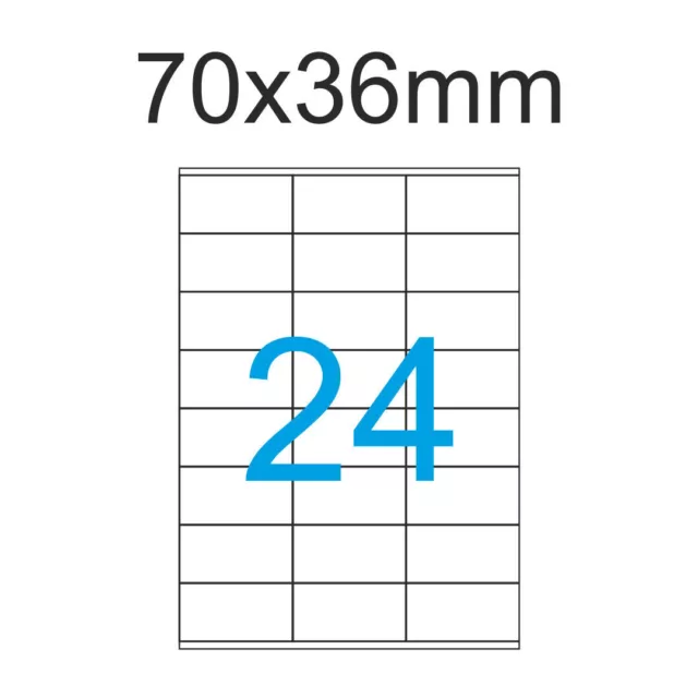 96 Etiketten 70x36mm weiß 4 Blatt A4 70x36 Luma Aufkleber Adress-Etikett