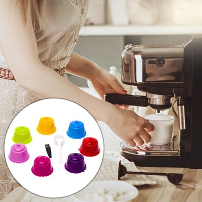 5 PCS Capsule di caffè Tazza Accessori 7 in 1 Set Combinazione caffè Filtro Tazza con Cucchiaio Spazzola per Dolce Gusto Accessori Cucina restaurent 