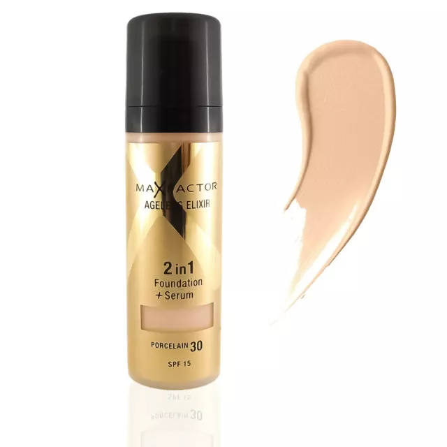 Fond de Teint Et Sérum Max Factor Ageless Elixir 2 IN 1 30 ML SPF 15 Porcelain