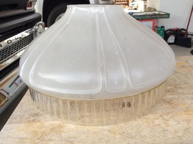 10" Glass Oil Lamp Shade Glade Satin Top Clear Crystal Panel Aladdin