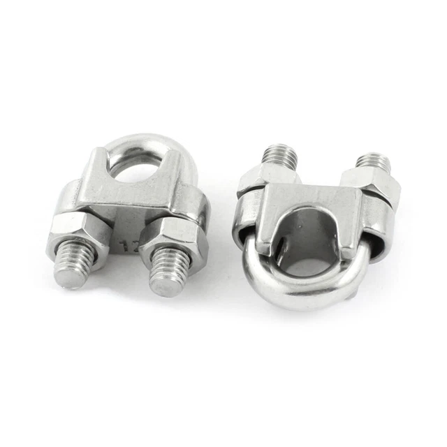 2pcs INOXYDABLE d'acier selle de pince de serrage 1/2"CABLES 12mm métalliques