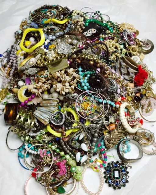 15 LB 15.3 oz Craft Junk Jewelry Lot Harvest Repurpose Repair Vintage Modern Box