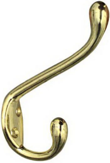 National Hardware N248-245 Heavy-Duty Garment Hook, Bright Brass
