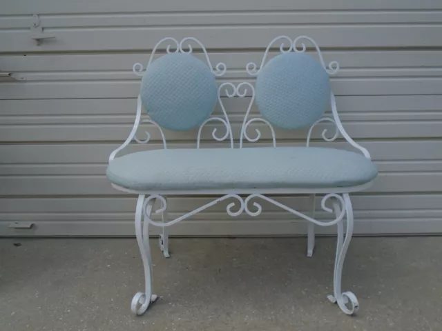 SM Ice cream Parlor Bench Double Chair Settee Seat Bistro Wrought Iron Art Deco