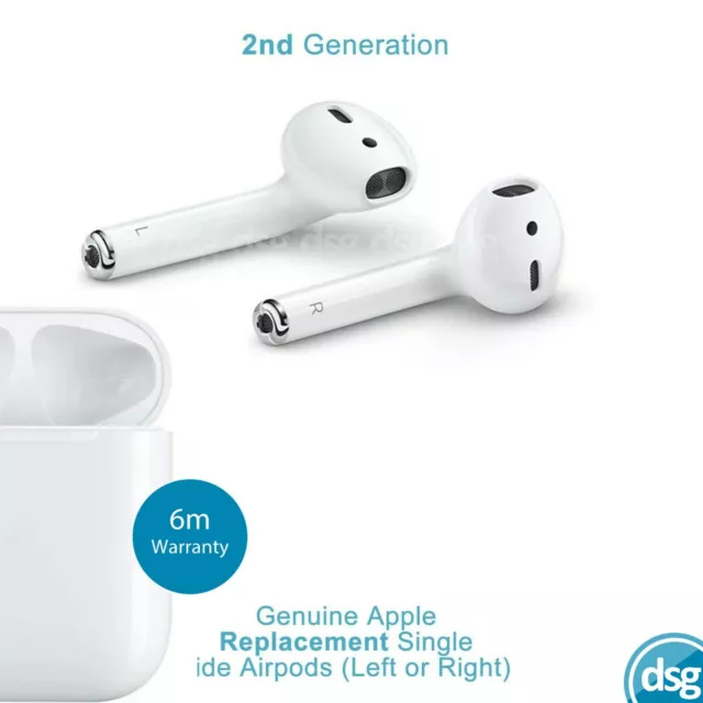 Apple AirPods 2nd Generation Right Left Pods Only/Charging Case