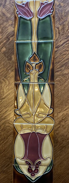 Art Nouveau Tile Set Of 10 Fireplace Porteus Wellington New Zealand