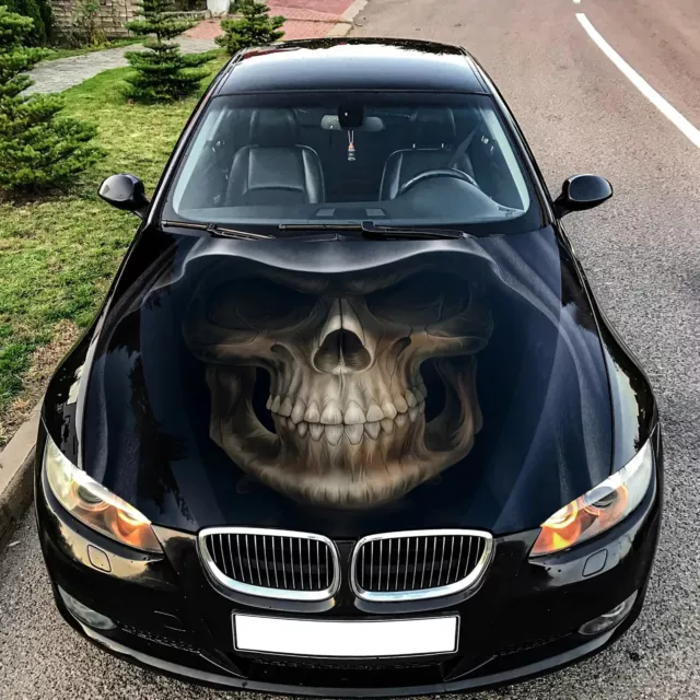 Car hood wrap decal graphic Grim Reaper Skull vinyl suitable for cars and trucks