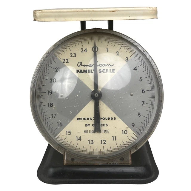 Vintage American Family Scale 25 Lb. Rustic Farm House Metal Kitchen Use & Decor