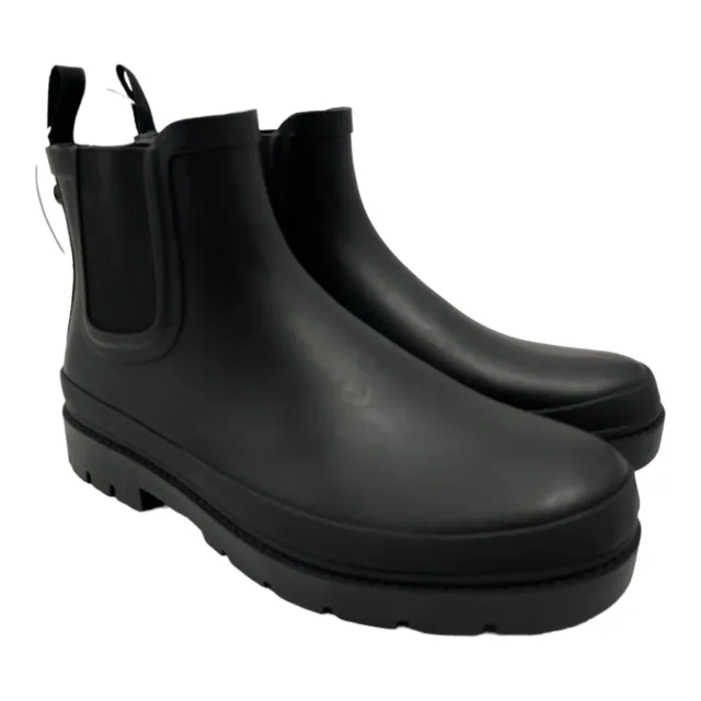 Rain Boot Kaden Rubber Double Gore Boots Block Heel Universal Thread Black US 9