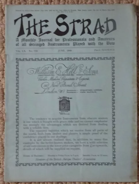 The Strad Magazine - June 1949 - G B Guadagnini - Second Fiddle - Violins Cellos