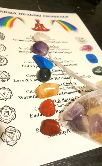 7 CHAKRA HEALING CRYSTALS  Stone Chakra Set Reiki Chakras Healing FREE Bag