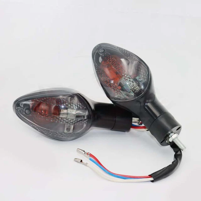 Indicatori Di Direzione Anteriori Per Kawasaki ZX10R, ZX6R, Z1000 | Plastica ABS, Colore Nero | Senza Lampadina