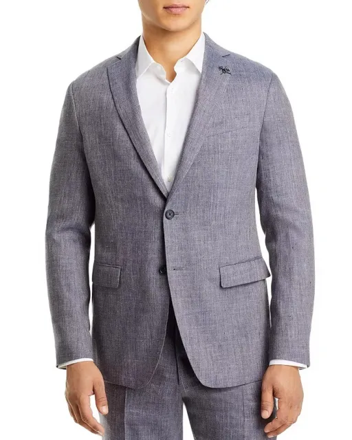 John Varvatos Star Usa Two-Toned Linen Blend Slim Fit Suit Jacket 40R Blue