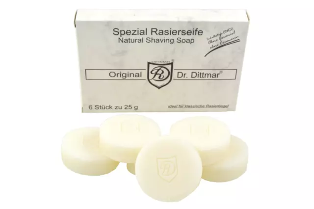 6 Pièce X 25 G Dr.Dittmar Spécial Rasage Savon Refill-Packung Made en Allemagne