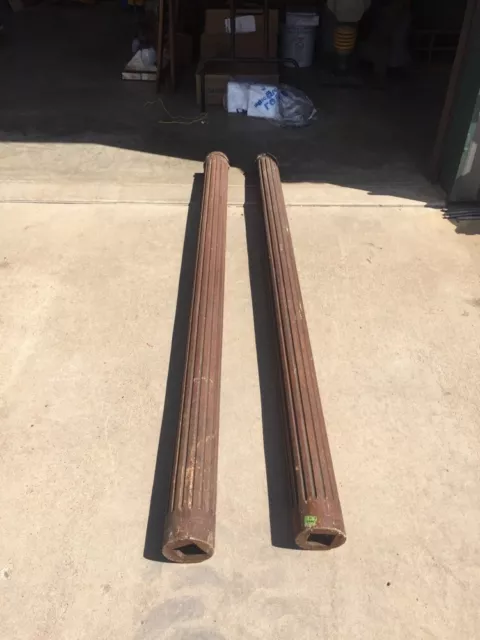 One Pair Antique Fluted Collumns 77 Inches High 5 Inch Base