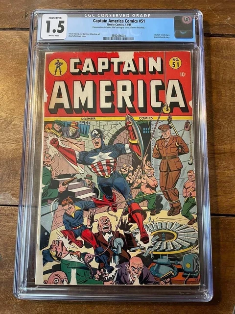 CAPTAIN AMERICA 51 1945 CGC 1.5 TIMELY COMICS MARVEL Golden Age 1st App Conservd