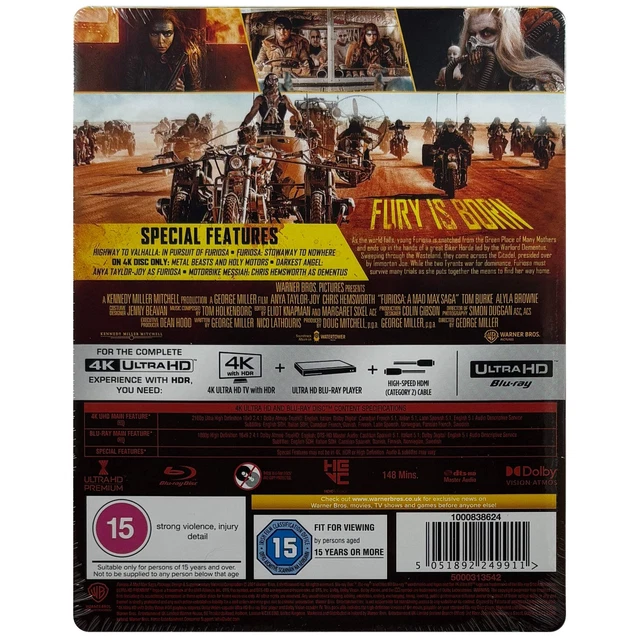 FURIOSA A MAD Max Saga 4K + BluRay Steelbook 103.99 PicClick AU