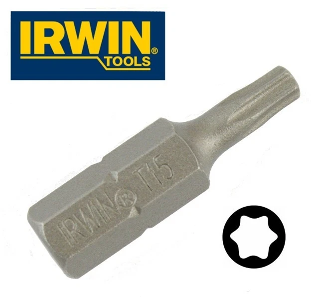 IRWIN 10504832 Torx T15 25mm Screwdriver Bits (10 Pieces) NEW