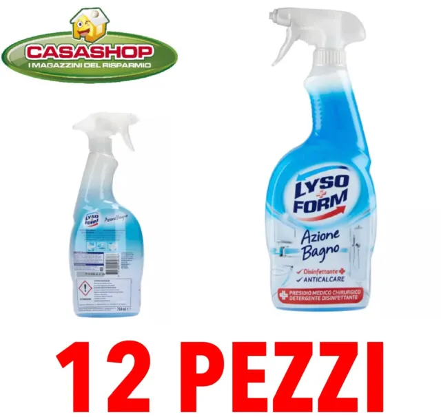10 PEZZI LYSOFORM Spray Azione Bagno Disinfettante Anticalcare