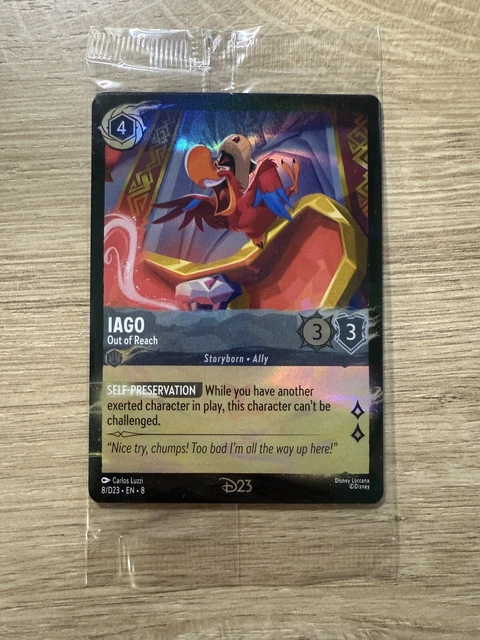 NEW DISNEY LORCANA D23 2025 Gold Member Exclusive Gift Iago 8/ Foil Promo Card $99.99 - PicClick NEW DISNEY LORCANA D23 2025 Gold Member Exclusive Gift Iago 8/ Foil Promo Card $99.99 - PicClick