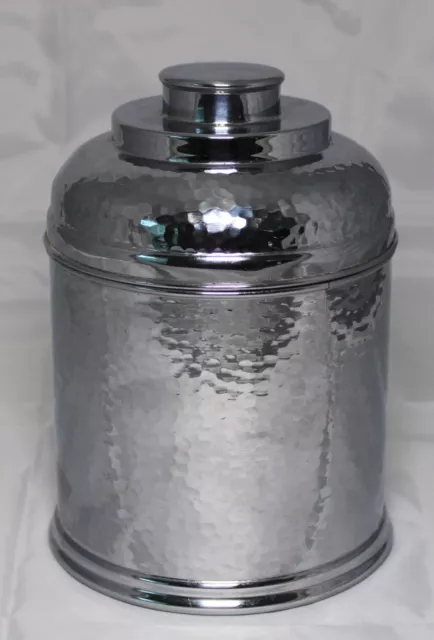 Vintage 1930's Hammered Aluminum Pipe Tobacco Humidor Jar - Rumidor Cap