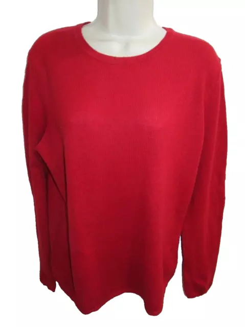 Charter Club 100% 2-ply Cashmere Red Crew neck Sweater L
