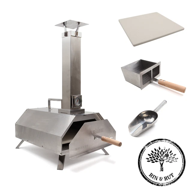 Rin & Rut Grilife Pizzaofen Pizzagrill Holzkohle Holzpellets Pizzastein 450 Grad