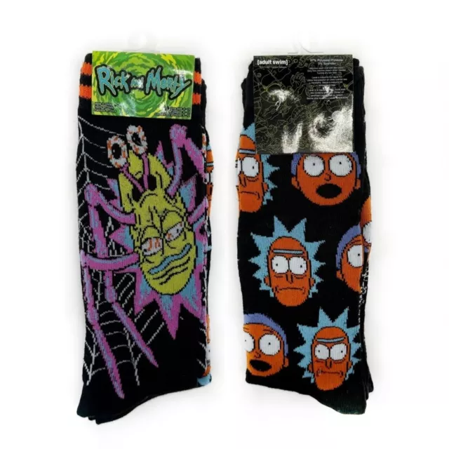Rick and Morty Crew Socks Adult Swim Spider Web Mens Womens Novelty Gift