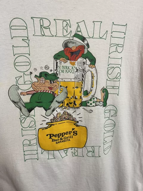Vintage Real Irish Gold Bar and Grill Sarasota Fl T-Shirt Adult XL
