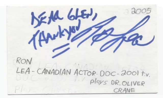 Ron Lea Signed 3x5 Index Card Autographed Signature Actor