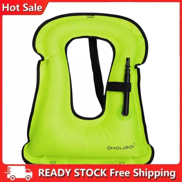 PVC Jacket Safe Inflatable Buoyancy Vest Outdoor Accessories (Adult Green)