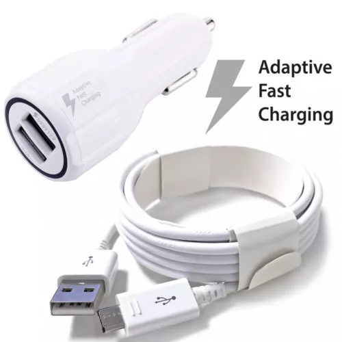 OEM Adaptive FAST Rapid Car Charger&CABLE For Samsung Galaxy Note 4 5 s6 s7 Edge