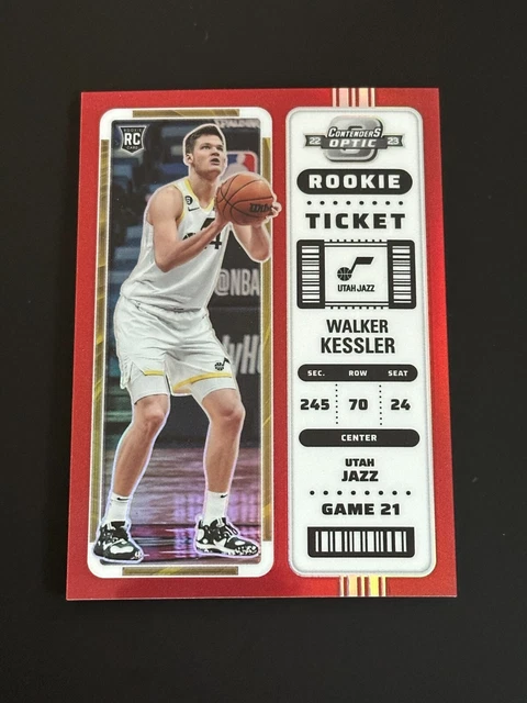 2022-23 Contenders Optic WALKER KESSLER Red Prizm Rookie Ticket JAZZ RC