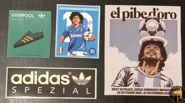 7 Adesivi Adidas + Maradona Stickers Football Casual Ultras Napoli Calcio Soccer