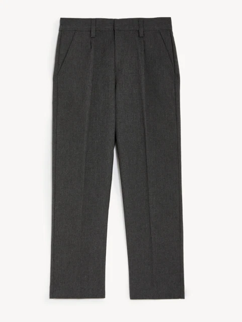 Pantaloni da scuola grigi 8-9 anni ALTI LUNGHI ex-M*&*S ragazzi gamba sottile vita regolabile