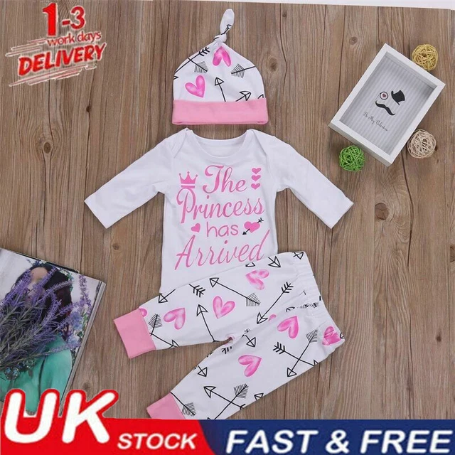Newborn Infant Baby Girls Romper Jumpsuit Bodysuit Headband Clothes Outfits Set