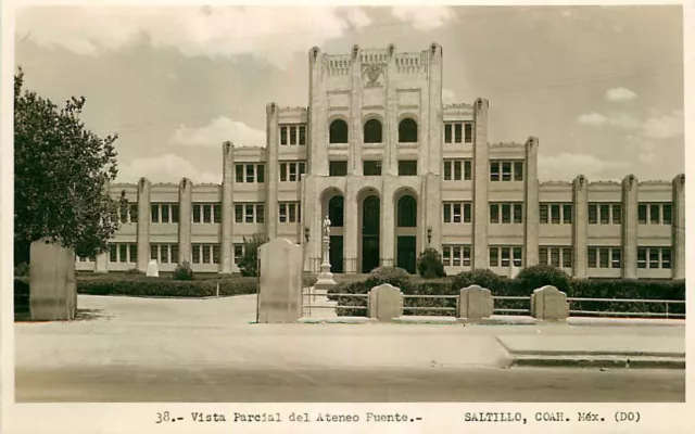 Real Photo Postcard Vista Parcial del Ateneo Fuente, Saltillo, Coah., Mexico