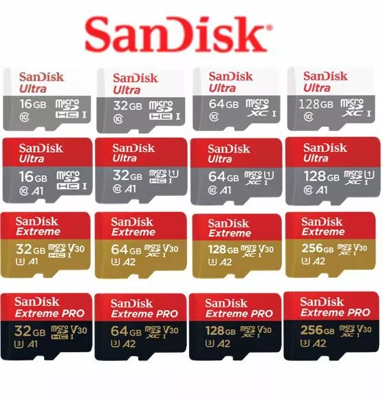 SanDisk 256GB 128GB 64GB 32GB 16GB Speicherkarte Ultra Extreme Pro micro sd C10