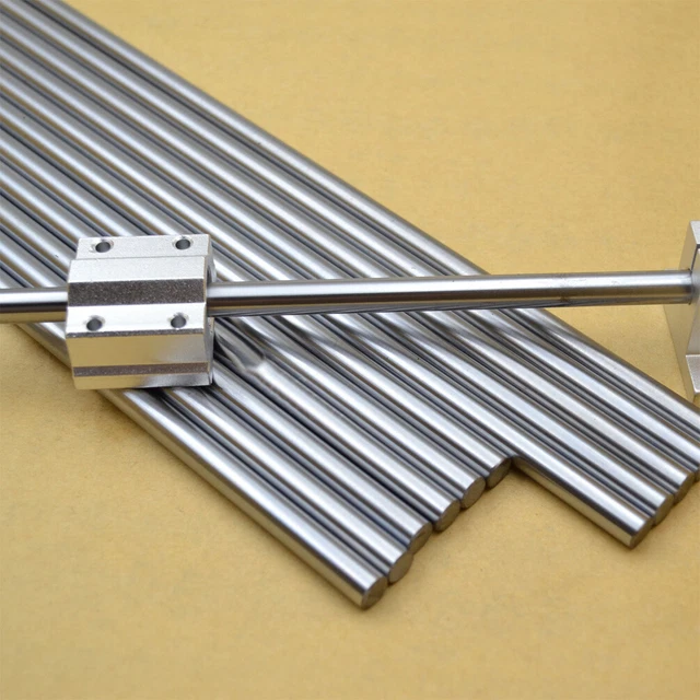 1 Pz 6mm 8mm 10mm 12mm 16mm Albero Lineare L 100 150 200 250 300 350 400 500 600 700mm Binario Lineare Cromato Asta Rotonda Per Stampante 3d