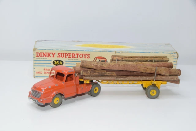 Dinky Toys Supertoys 1/43 Tracteur Willeme Avec Fardier N°36A - Boîte, France
