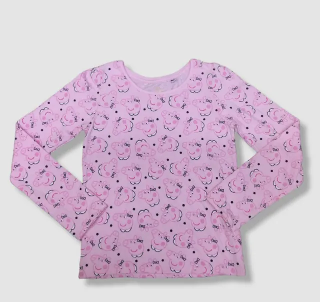 $35 Peppa Pig Kids Girls Pink Graphic Long Sleeve Crew Neck T-Shirt Top Size 6X