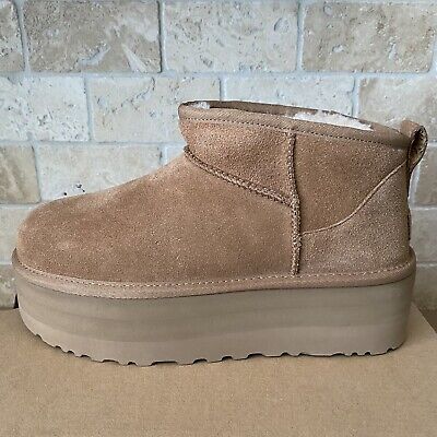 UGG CLASSIC ULTRA Mini Platform Chestnut Suede Ankle Boots Size 9 Women ...