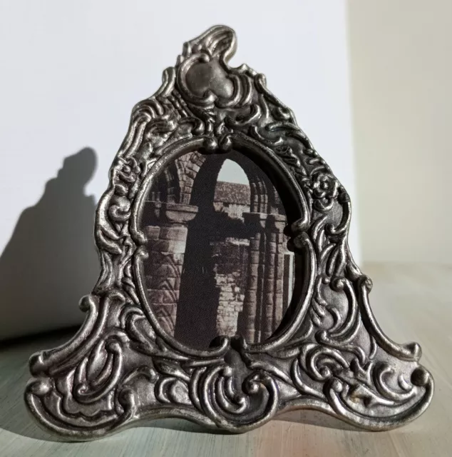 Photo Frame Rococo Style Miniature Silver Colour Metal Home Decor Ornament 3